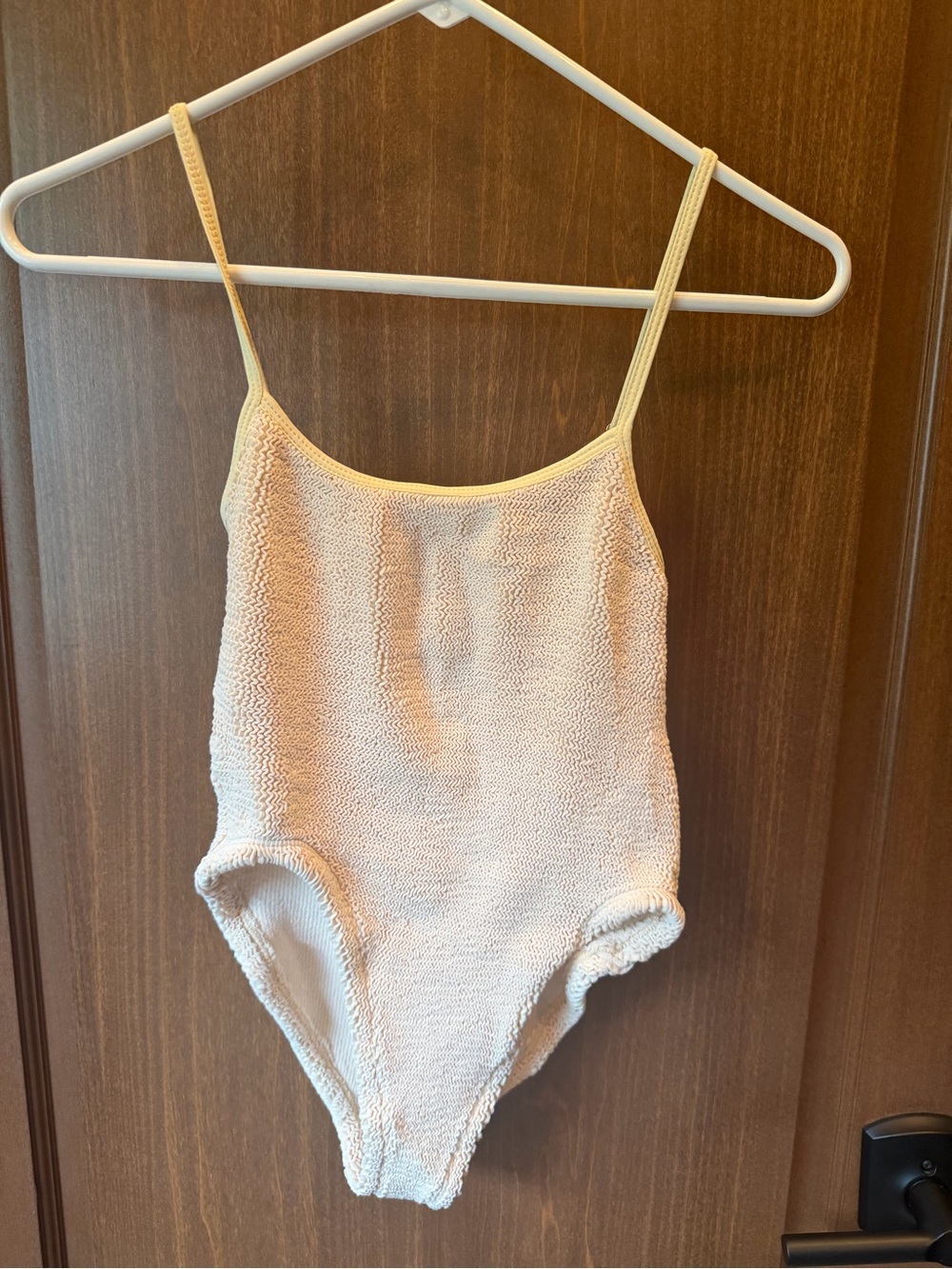 Skatie Super Stretch Cream Textured One-Piece Swimsuit -One Size